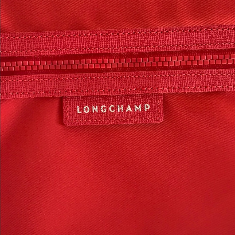 New Longchamp Red Nylon Messenger Crossbody Bag - Picture 2 of 8